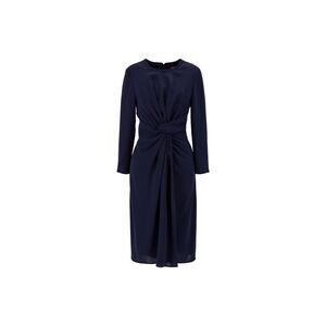 MAX MARA  STUDIO Womens Navy Twist Front Long Sleeve Knee Length Sheath Dress 6